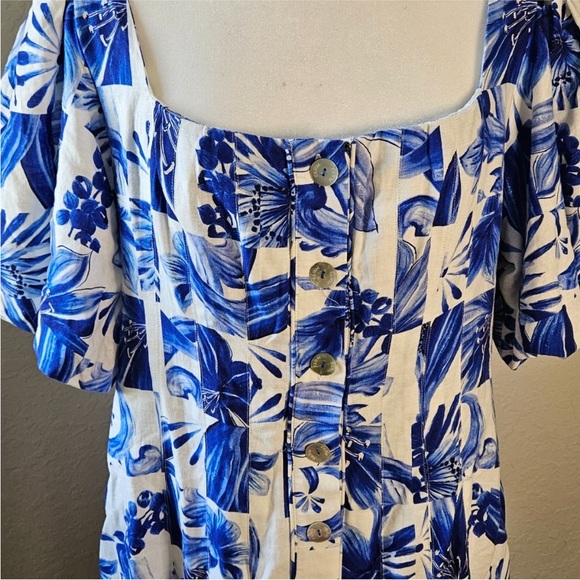 NEW With Tags Farm Rio Garden Tiles Linen Mini Dress - Picture 10 of 10